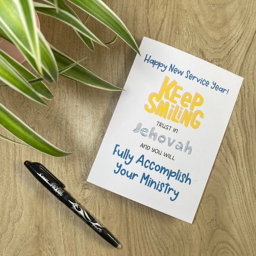 Happy New Service Year JW Card Etsy UK