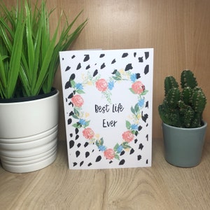 Tarjeta de aliento JW best life ever