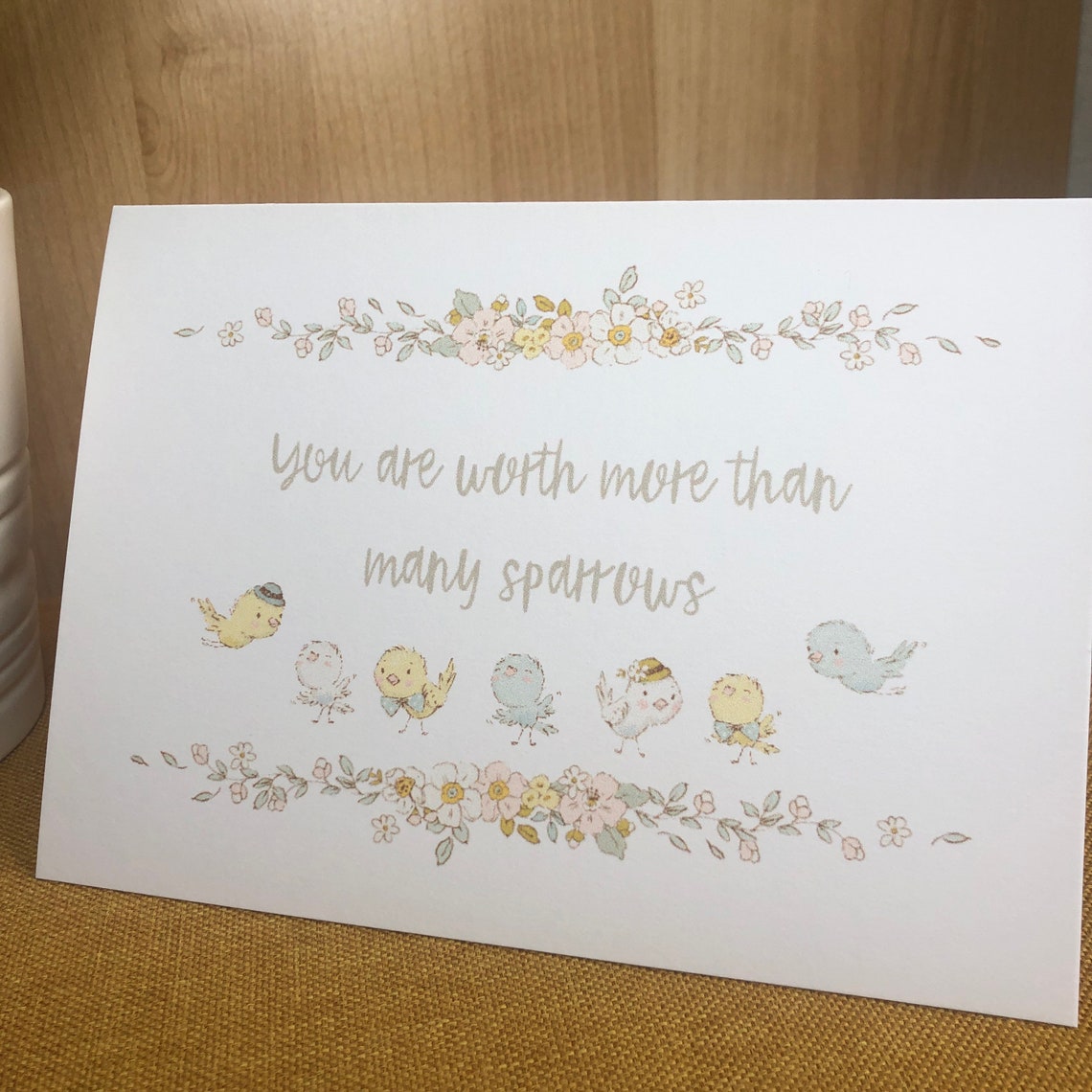 JW Worth More Than Many Sparrows Comfort and Encouragement Card - Etsy