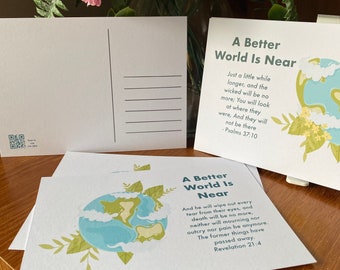 A better world is near postcard set JW Ministry and Letter writing