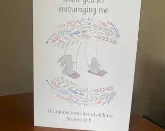 JW Thank you for encouraging me card