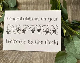JW Baptism Card, Sheep Design