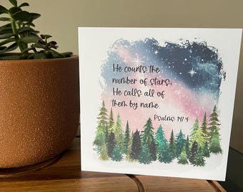 Jw encouragement card Jehovah names the stars