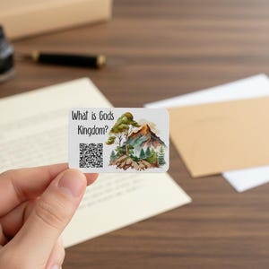 Adesivi JW - "Cos'è il Regno di Dio?" Codice QR - Set da 45