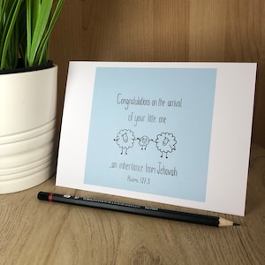 Tarjeta de herencia de Jehová para un niño.
