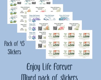 Enjoy life for ever mixed pack 45 Jw stickers Jw.org Bible study