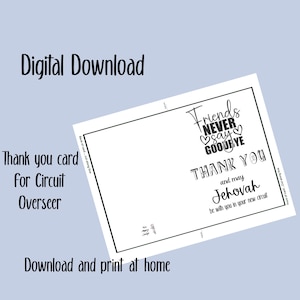 Cartão de download digital JW Obrigado Superintendente de Circuito