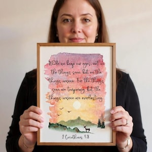 Plakat ścienny do druku Świadków Jehowy, prezent dla Świadków Jehowy, werset biblijny, format A4 i US Letter