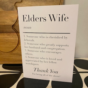 Card for Elders Wife JW