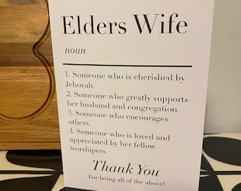 Card for Elders Wife JW