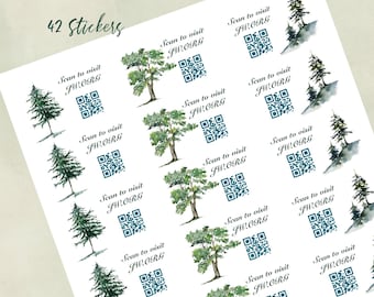 JW stickers QR code website tree design