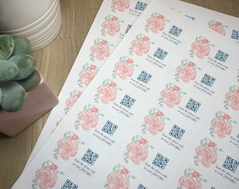 42 flower JW QR Code stickers