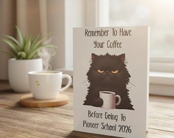 2026 JW Pioneer School Celebration Card | "The Coffee Essential"