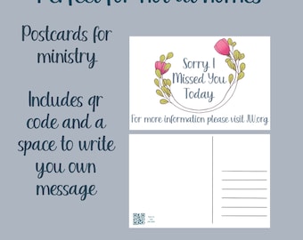 Postcards JW sorry I missed you Ministry
