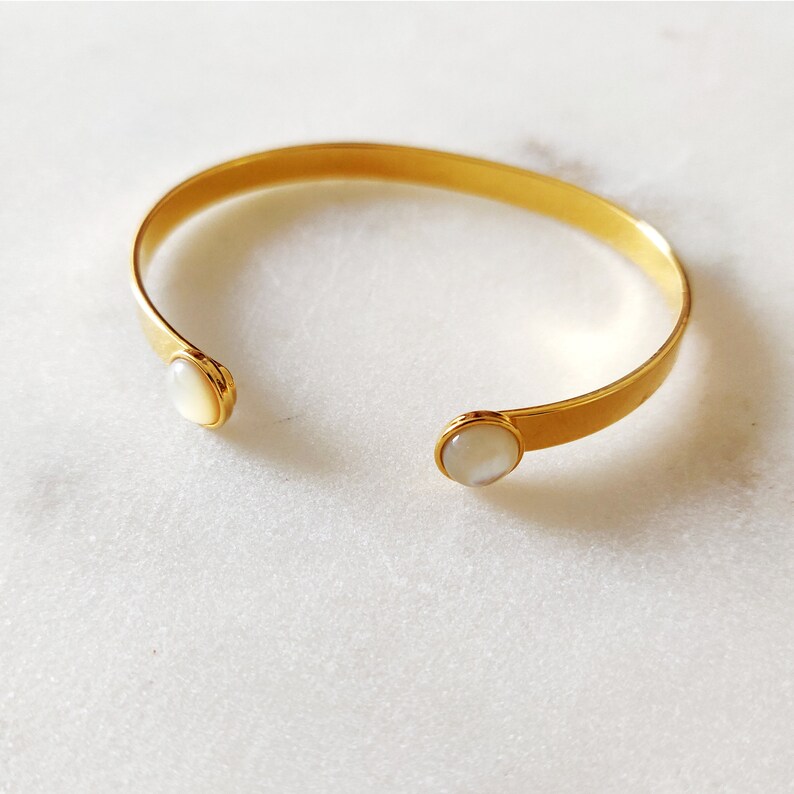 Golden rush bracelet with small marius mother-of-pearl
