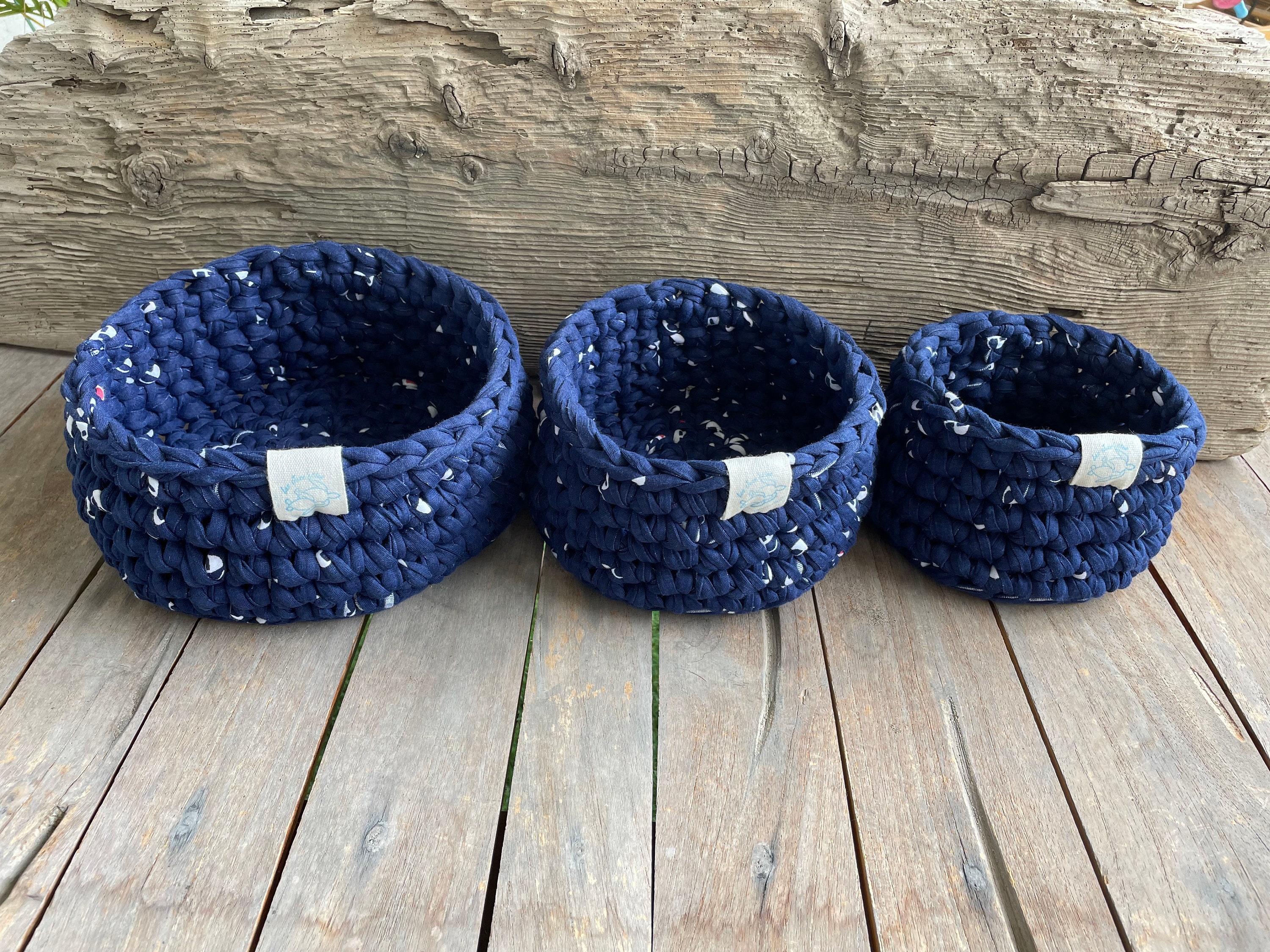 Lot de 3 Paniers Rangement en Trapilho