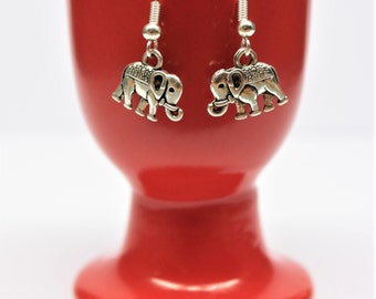 Elephant earrings, elephant jewellery, elephant jewelry, elephant gifts, gifts for elephant lover, silver earrings, handmade earrings