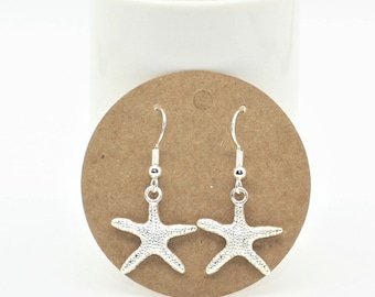 Starfish earrings, starfish jewellery, starfish lover, starfish gift, starfish in the UK, silver earrings, handmade earrings, gift for her