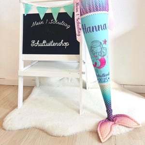 2025 WITH fabric FIN!!! School cone sugar cone school enrollment girl fabric sewn scales mermaid school cone school cone shop tulle