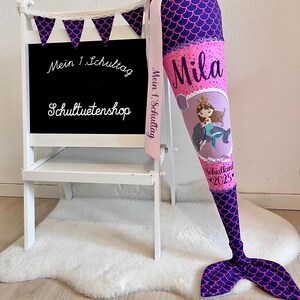 2025 With fabric fin school cone sugar cone school enrollment girl sewn scales mermaid nymph school cone school cone shop pearl diving bear