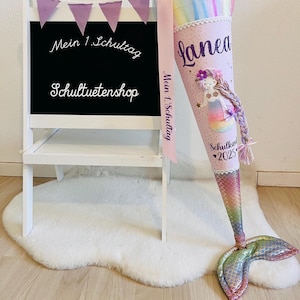 2025*With FLOSSE school cone sugar cone school enrollment girl fabric sewn scales mermaid school cone rainbow