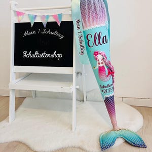 With fabric FIN!!! School cone candy cone school enrollment girl fabric sewn scales mermaid school cone school cone shop