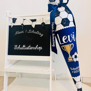 2025*School cone sugar cone boys boys football football blue school enrollment fabric sewn embroidered