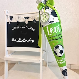 2025*School cone sugar cone boys boys football football green school enrollment fabric sewn embroidered