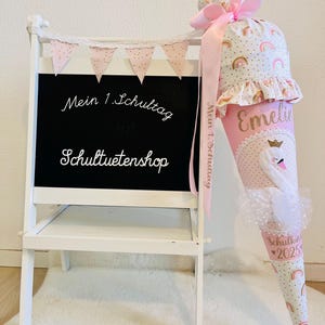 2025 school cone sugar cone swan fabric sewn fabric girl name personalized glitter gold school enrollment