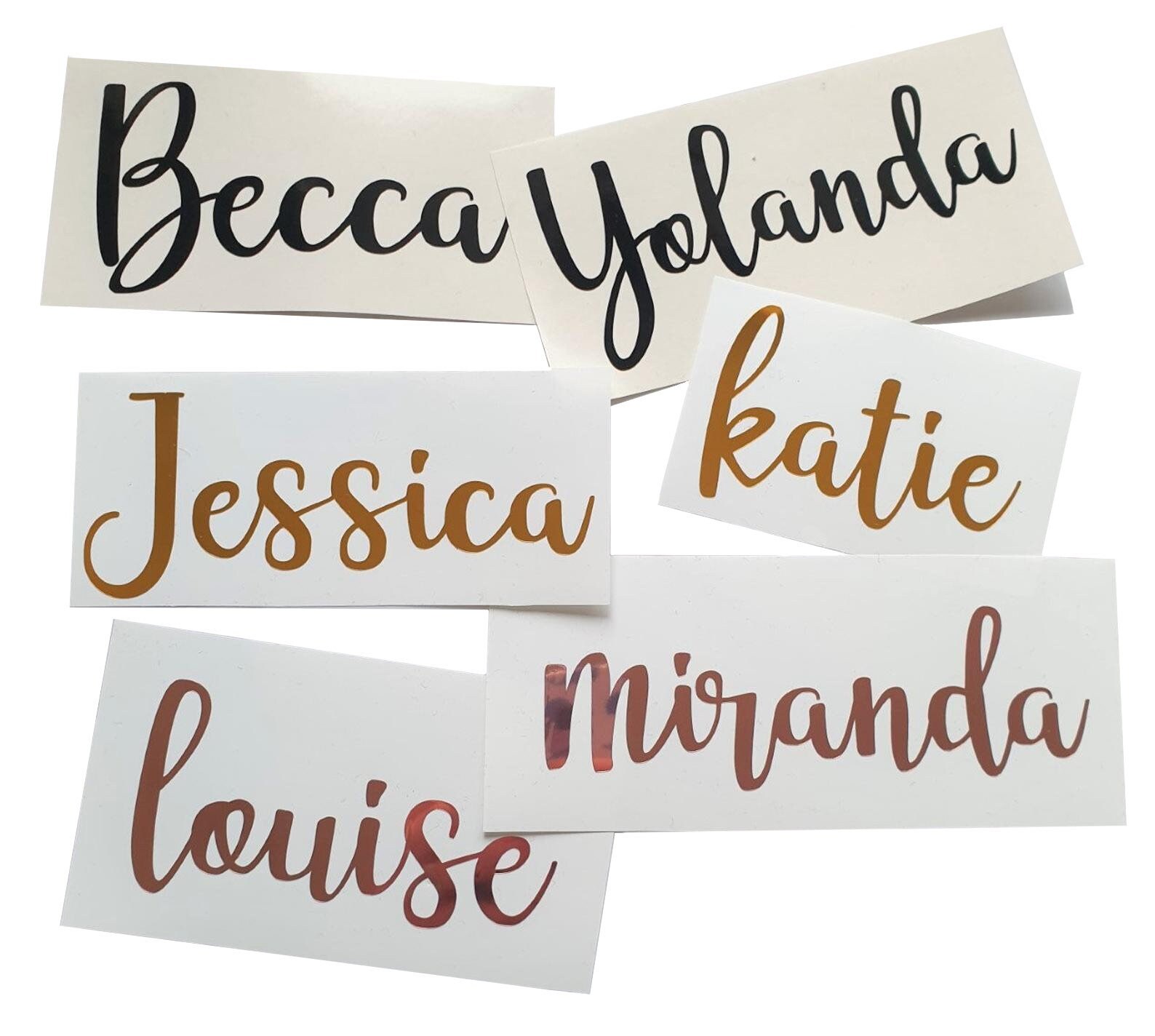 Vinyl Name Stickers, Personalised Vinyl Labels, Custom Vinyl Name Dec…