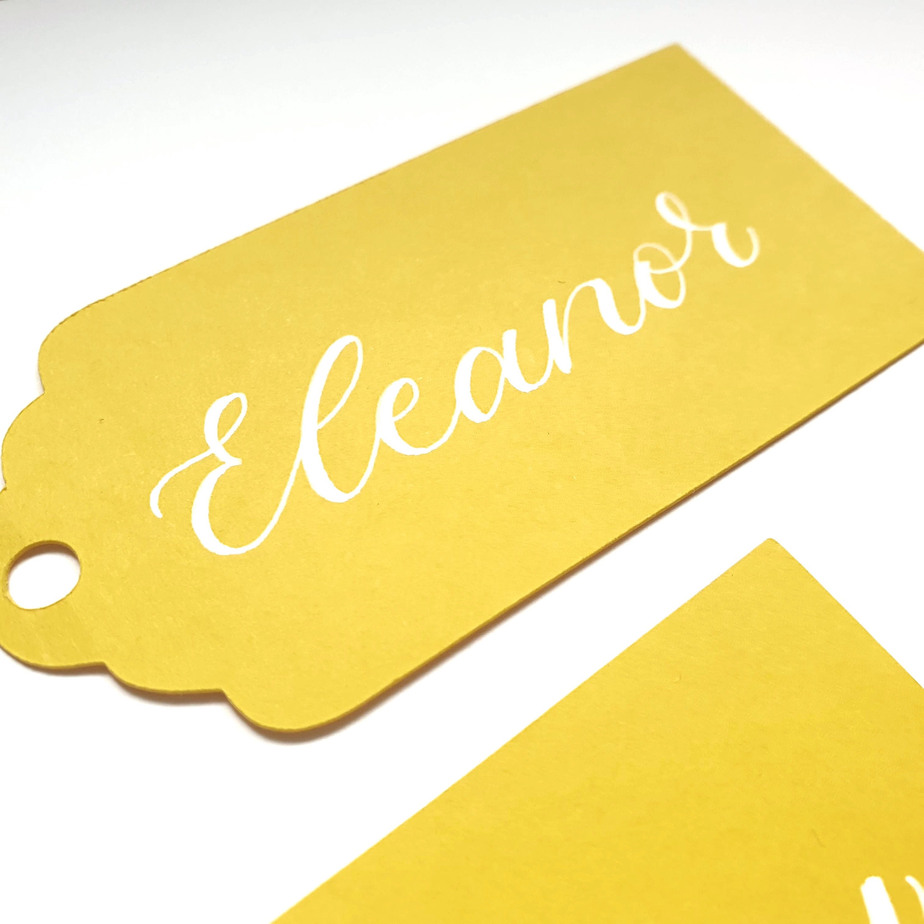 Handwritten Yellow Gift Tags Personalised Name Tags With Etsy UK