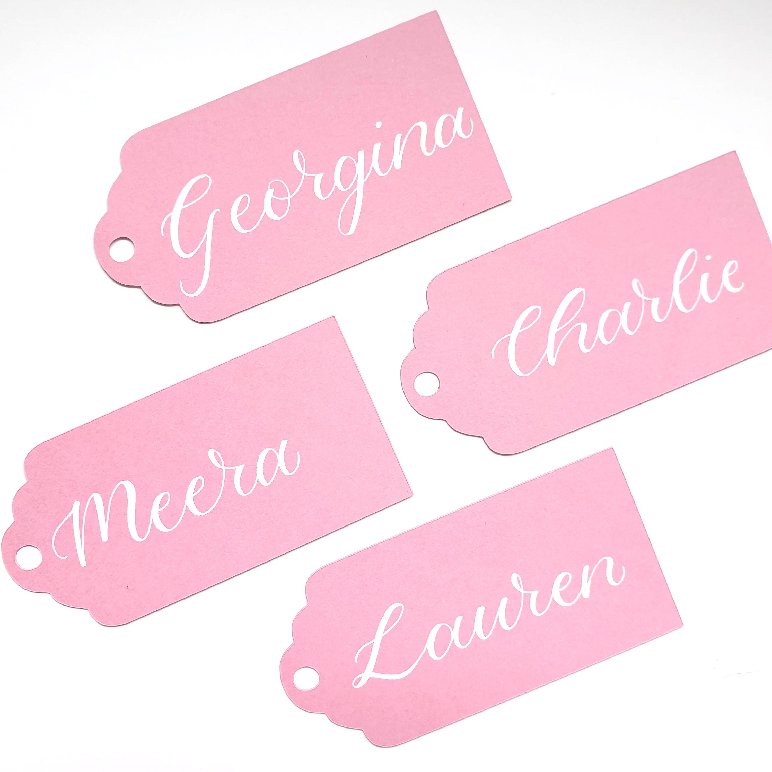 Handwritten Pink Gift Tags Personalised Name Tags with Custom Etsy