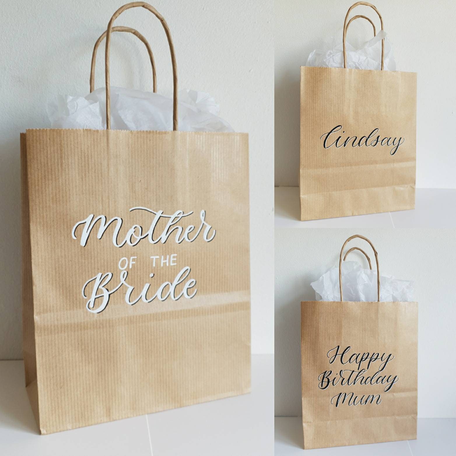 Handwritten Personalised Gift Bags for Birthdays Bridal Party Etsy UK