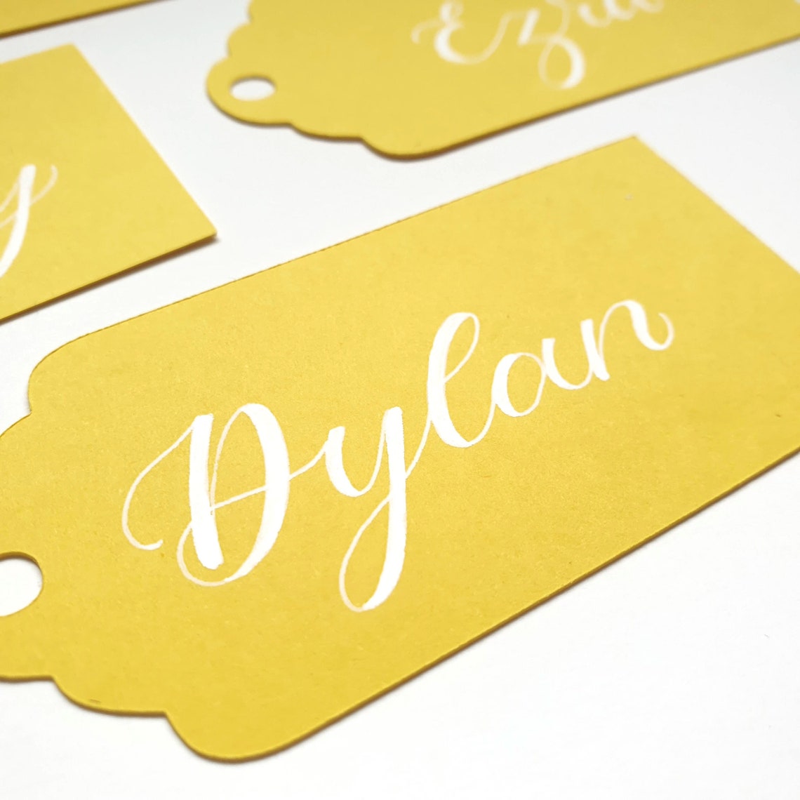 Handwritten Yellow Gift Tags Personalised Name Tags With Etsy UK