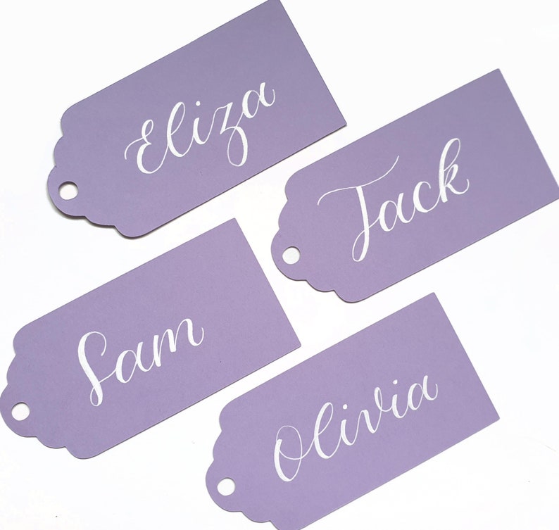 Handwritten Lilac Purple Gift Tags Personalised Name Tags Etsy
