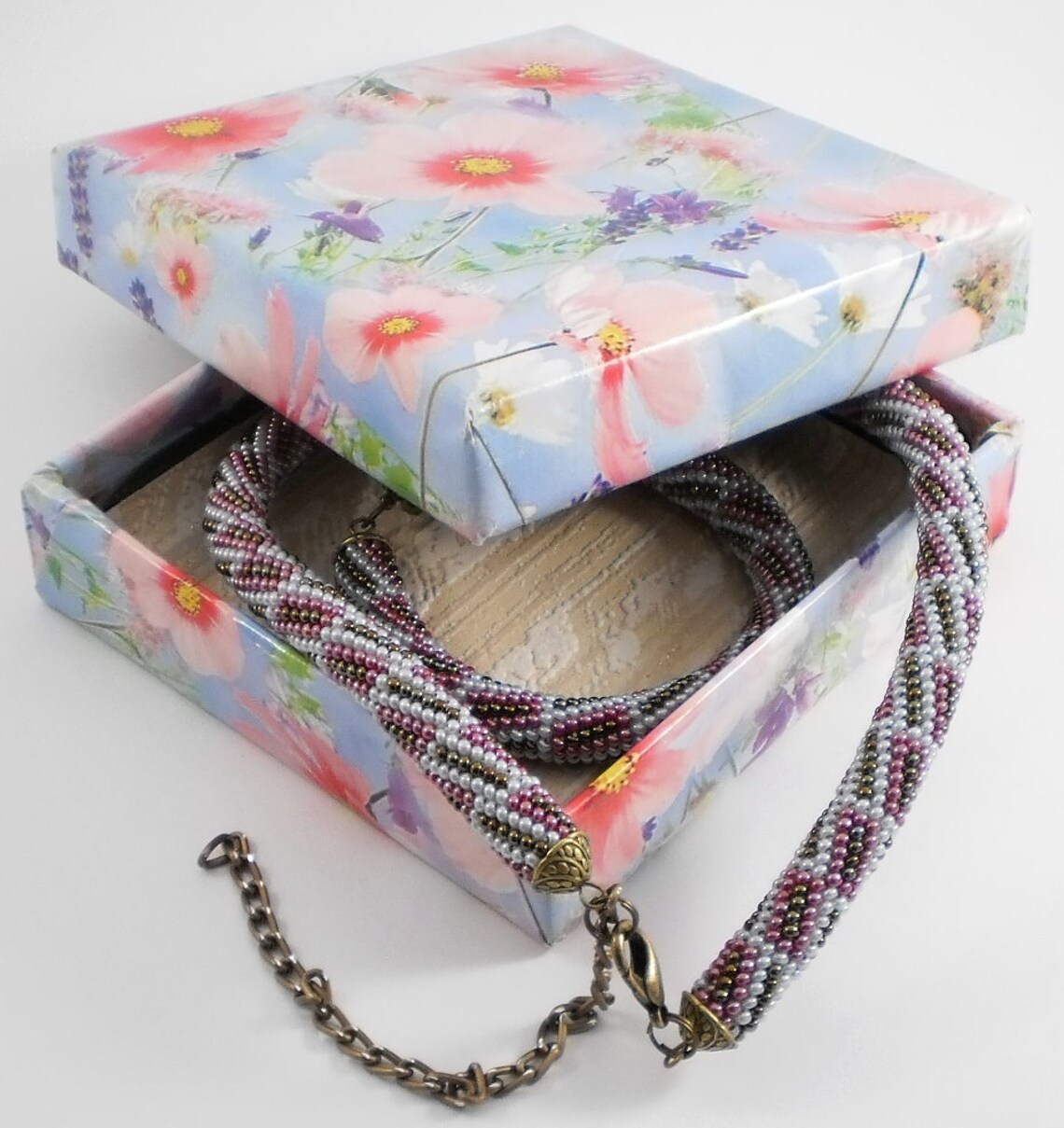 Jewelery Set Beaded Rope Necklace and Bracelet Geometric Etsy