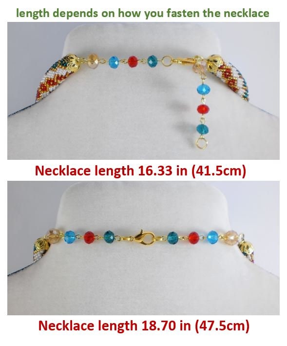 Jewelery set beaded rope necklace and bracelet geometric and Etsy