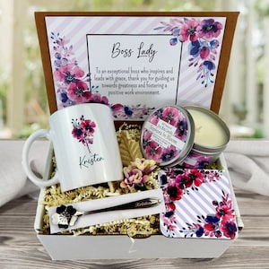 Boss Lady Gifts For Women, Bosses Day, Personalized Birthday Present for Manager, Supervisor Care Package
