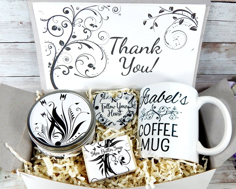 Thank You Gifts for Women Black and White Gift Basket Etsy