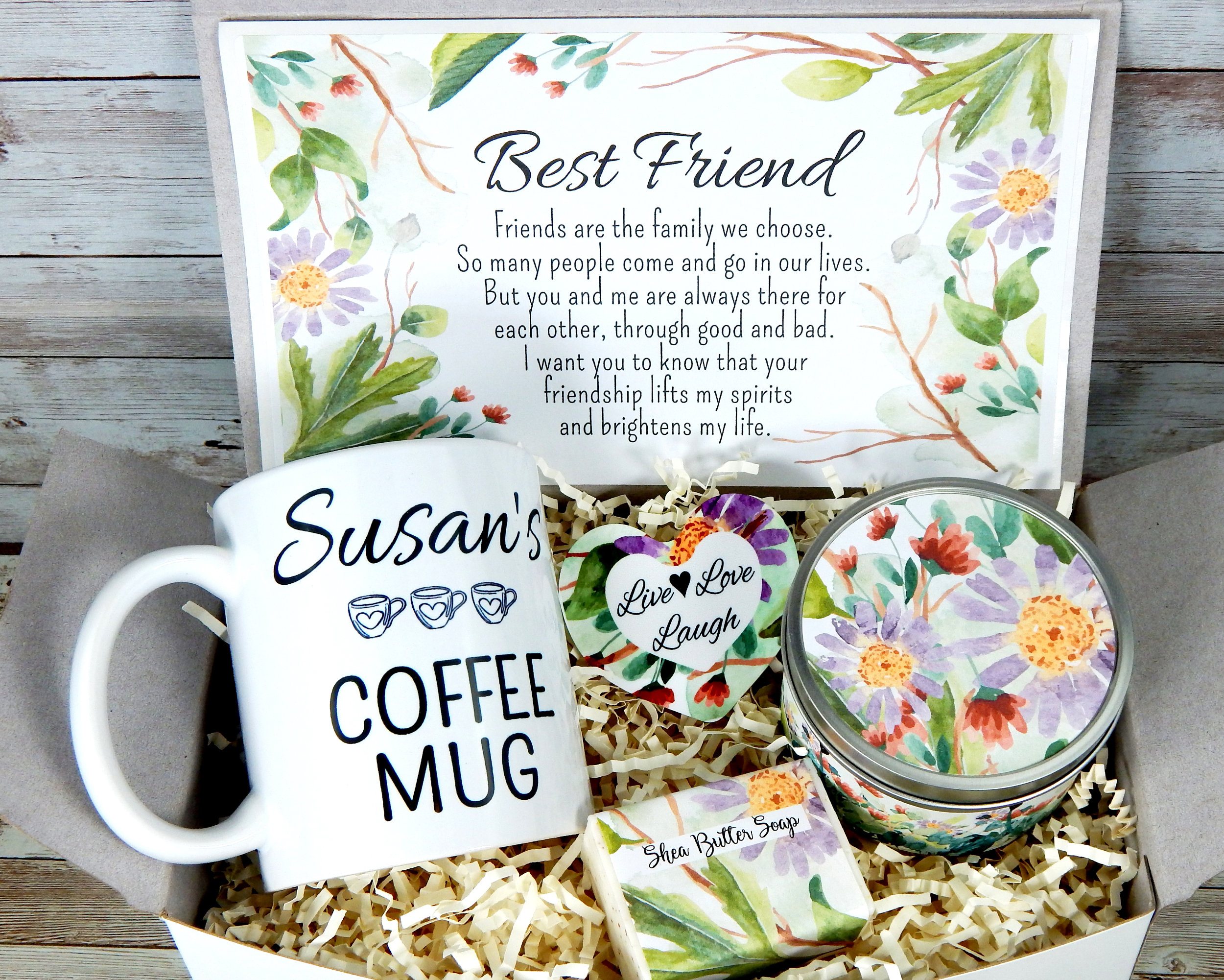 Gift Basket and Personalized Mug for Best Friend Gift Idea Etsy