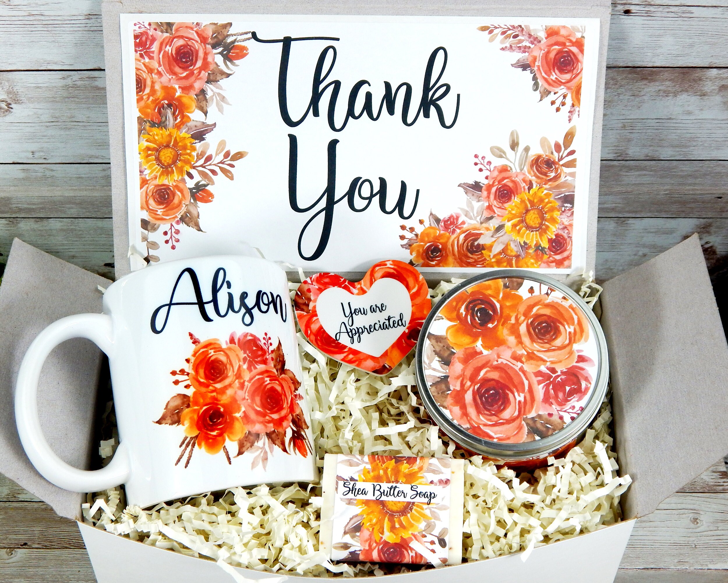 Thank You Gift Basket Personalized Thank You Gifts For Women Etsy