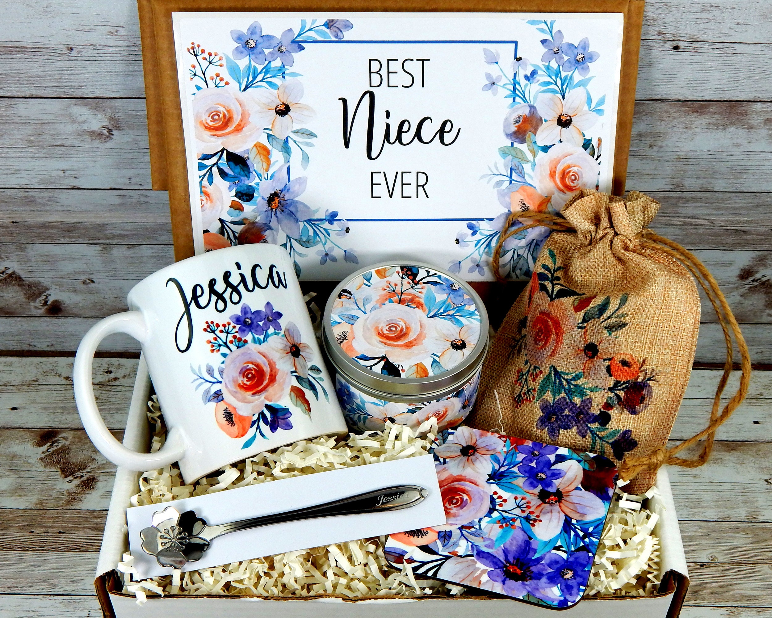 Coffee Themed Gift Basket for Niece with Personalized Coffee Etsy