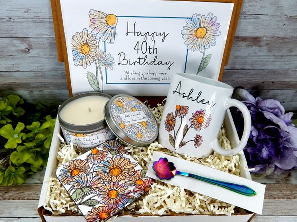 Personalized 40th Birthday Gifts - Birthday Gift Basket for 40th - Turning 40 Gift Set - 40th Birthday Gift Idea