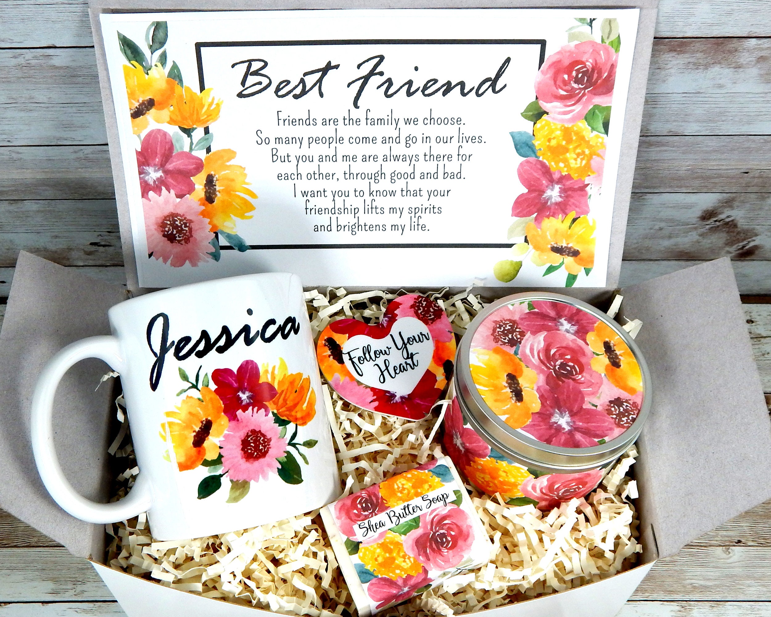 Best Friend Birthday Gift Basket Unique Friend Gift Friend Etsy