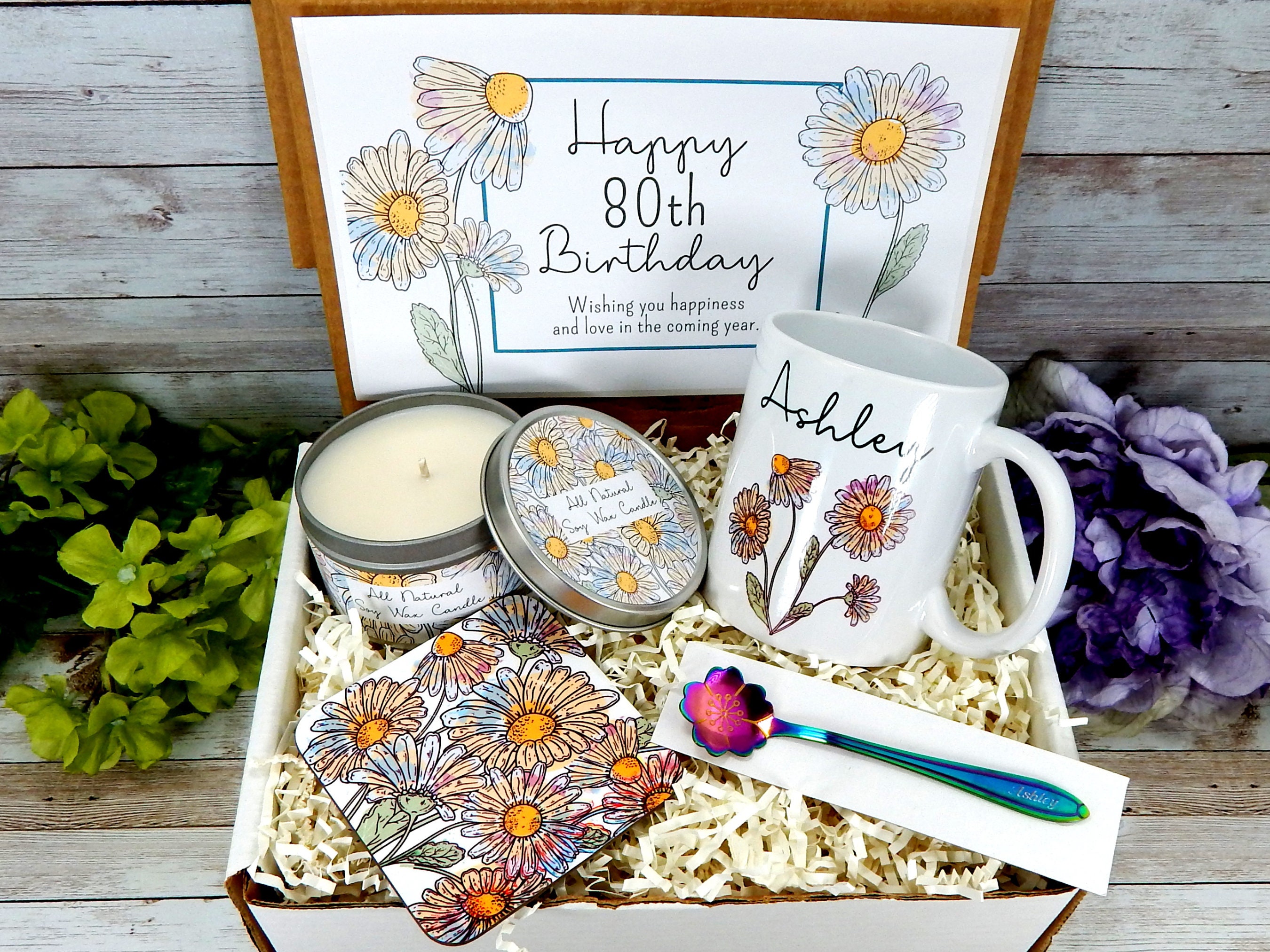 Personalized 80th Birthday Gifts Birthday Gift Basket for Etsy