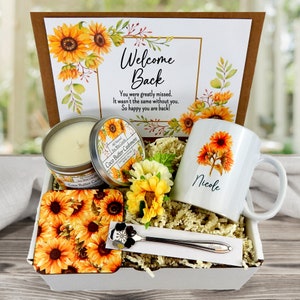 Welcome Back Gift Basket - Personalized Gift for Someone Coming Back - Welcome Back Present for Employee, Co-Worker, Friend or Loved One