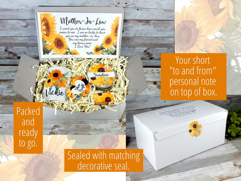 Sunflower Gift Basket for Mother in Law Mothers Day Gifts Etsy