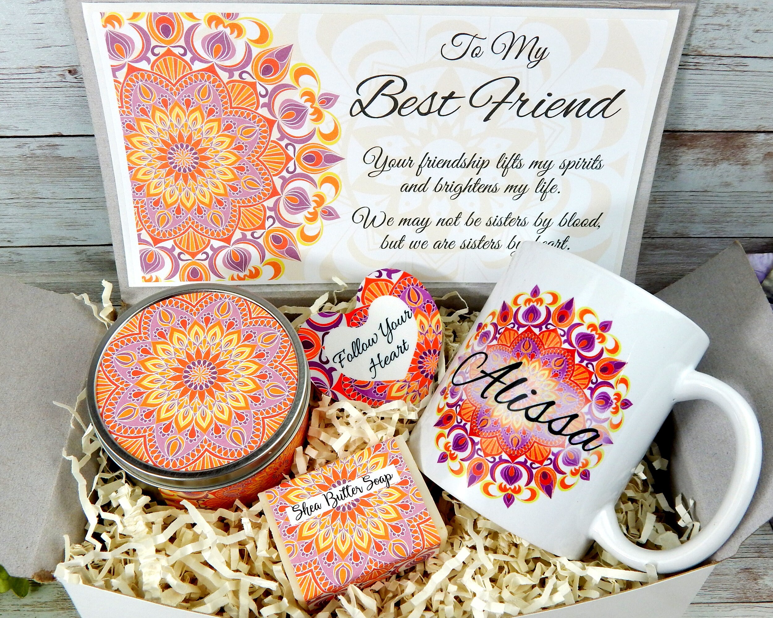 Best Friend Gift Box Mandala Gifts For Friend Gift Basket Etsy