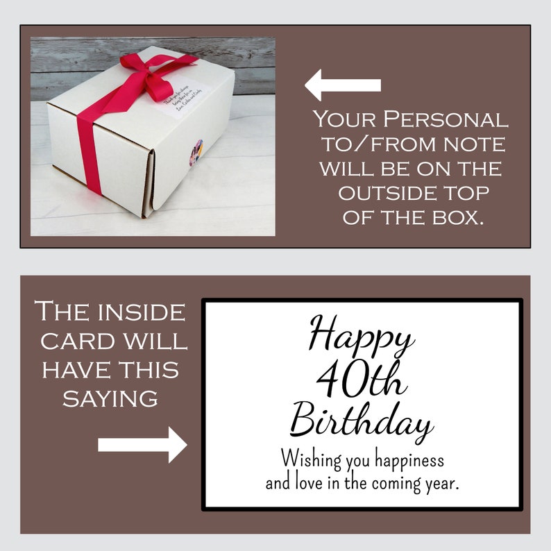 Personalized 40th Birthday Gifts Birthday Gift Basket for 40th Turning 40 Gift Set 40th Birthday Gift Idea image 10