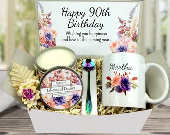 90th Birthday Gift Idea - Gift Basket For Her 90th - Grandmas 90th Birthday Celebration - Personalized Gift Basket Sent Directly
